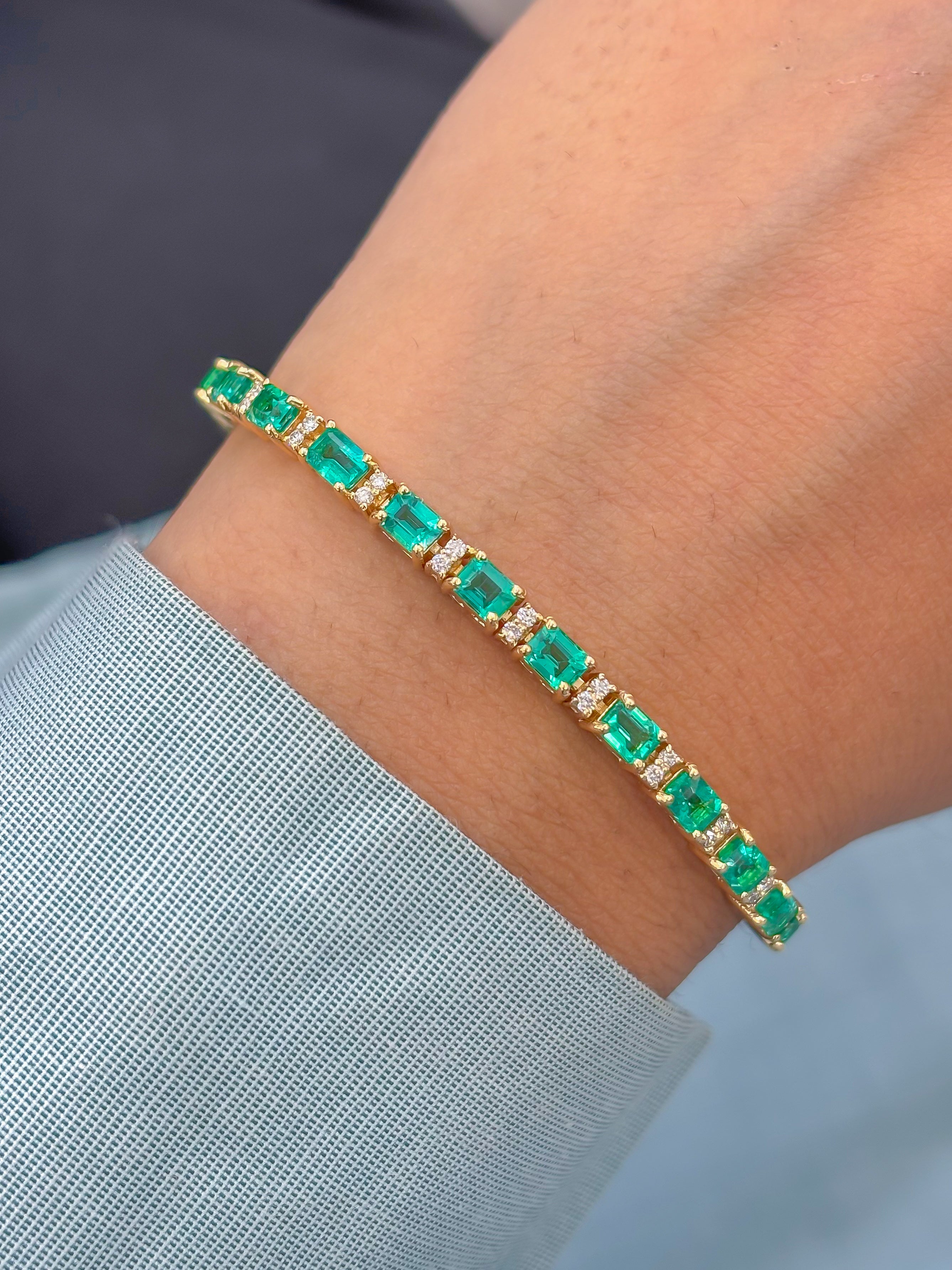 JPBRC-1279/11626 Emerald Diamond Bracelet | 18K