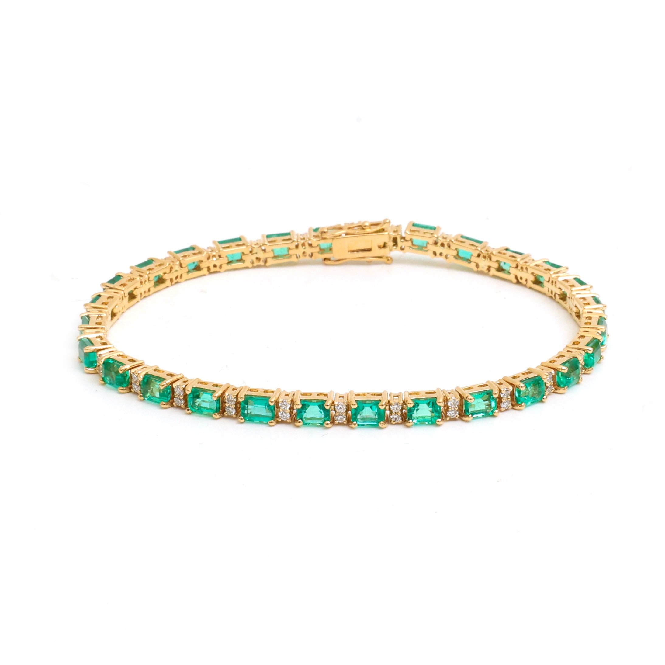 JPBRC-1279/11626 Emerald Diamond Bracelet | 18K