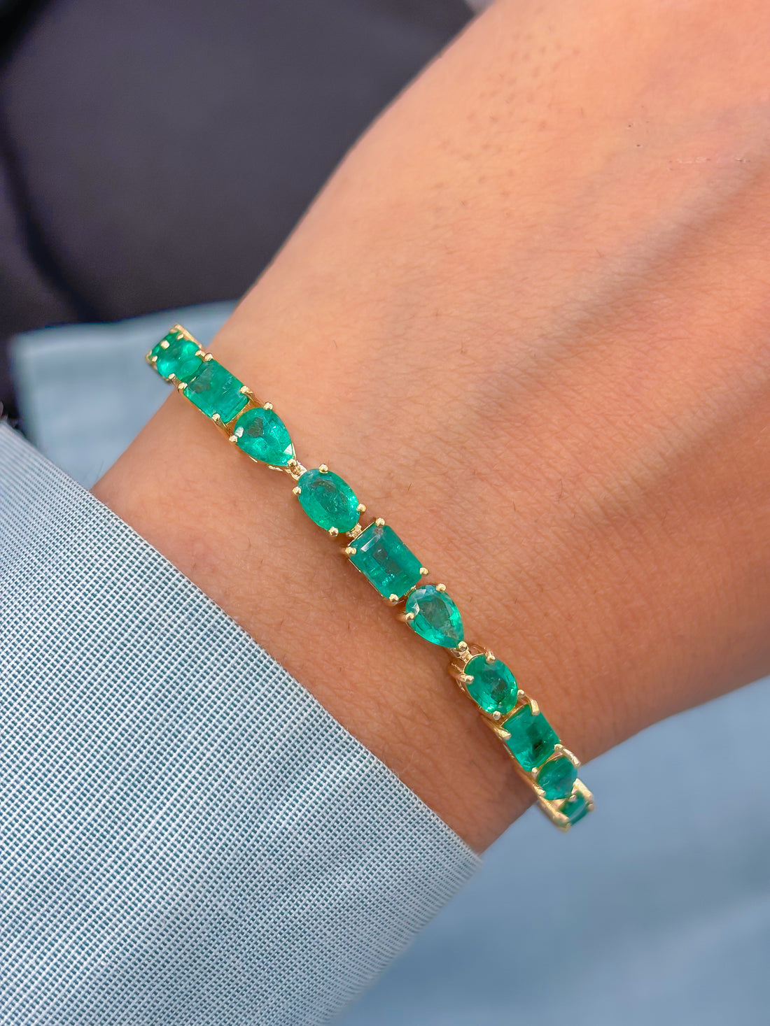 JPBRC-1280/11634 Emerald Bracelet | 14K