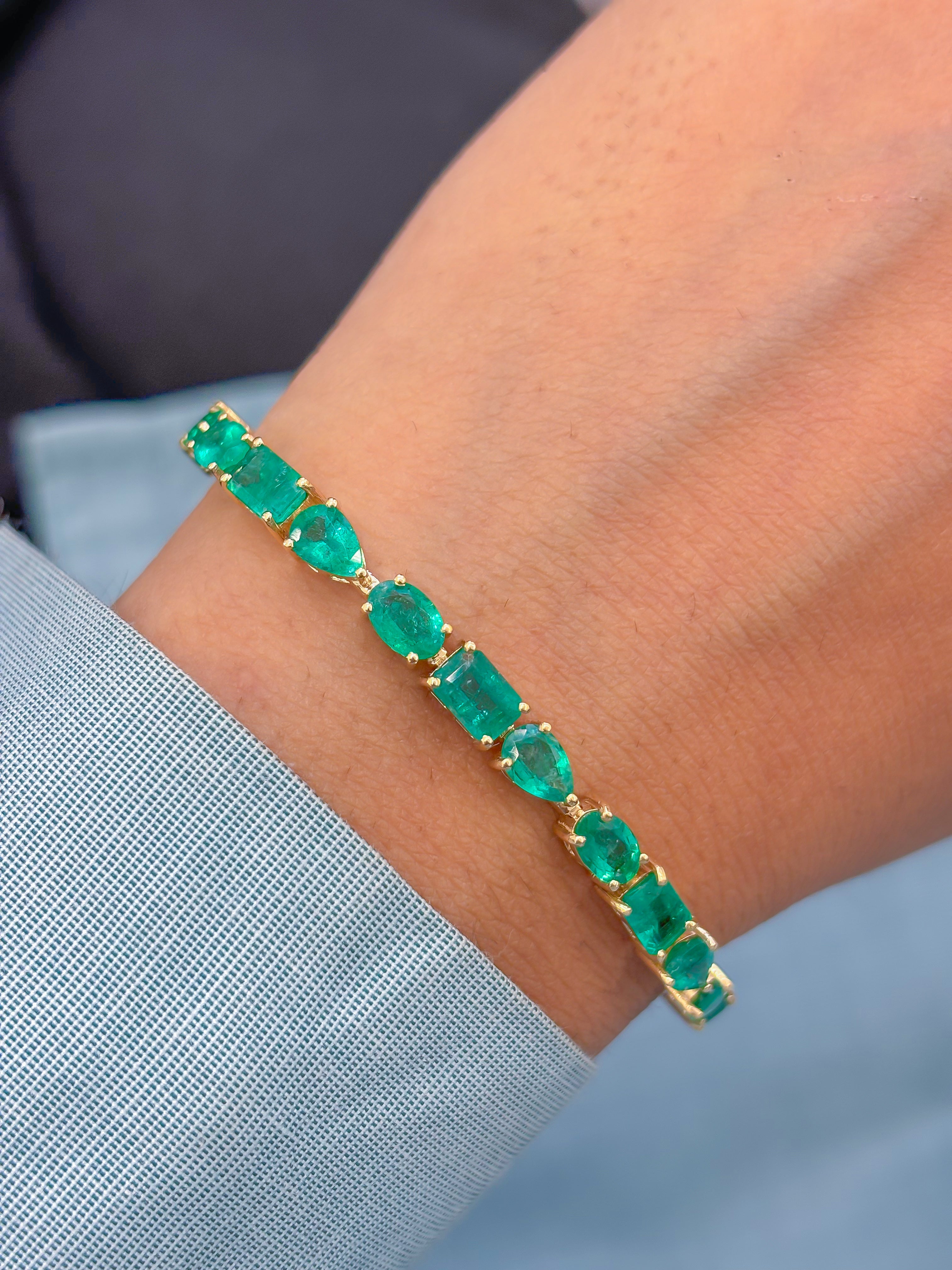JPBRC-1280/11634 Emerald Bracelet | 14K