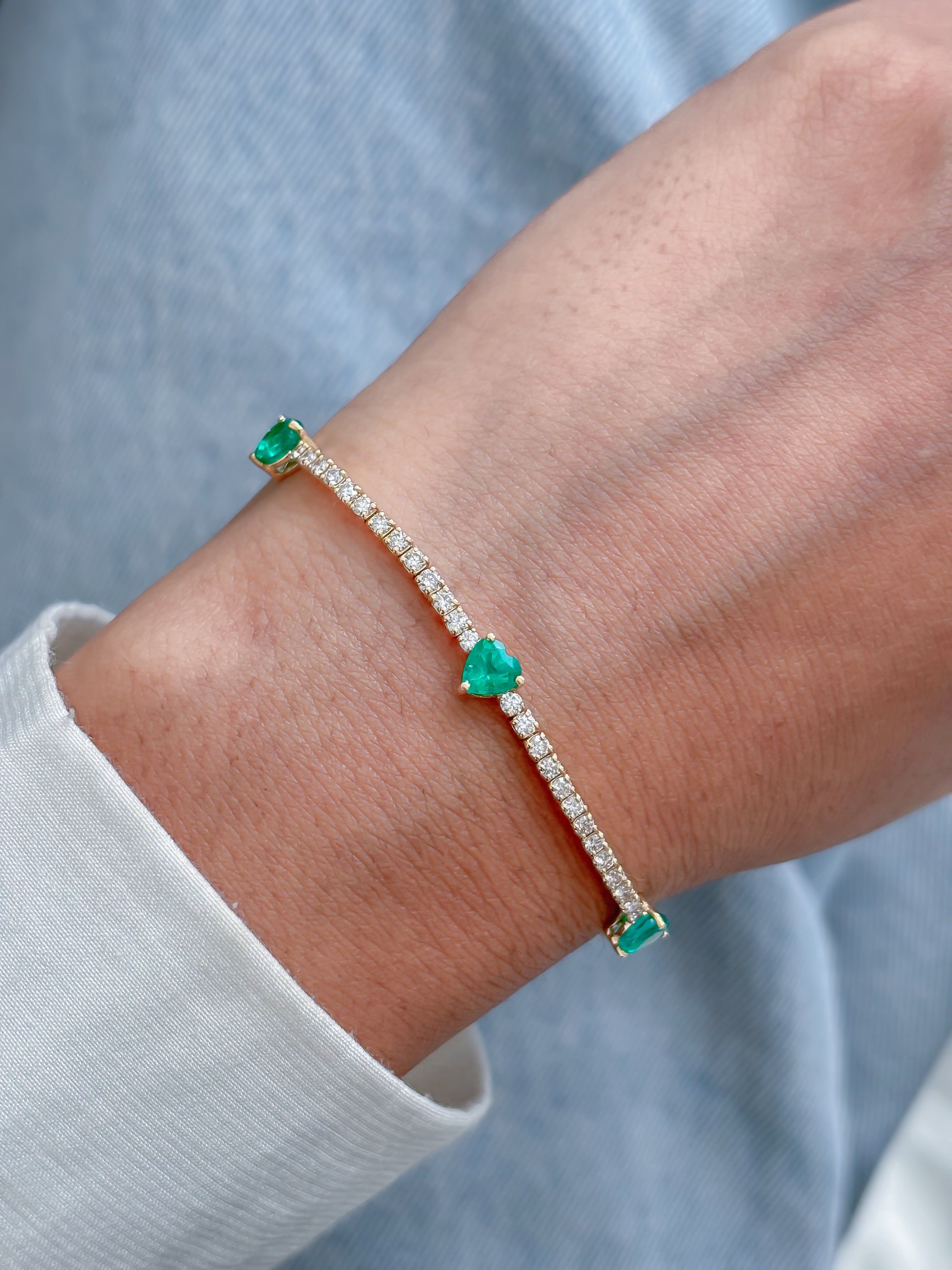 JPBRC-1284/11711 Emerald Diamond Bracelet | 18K