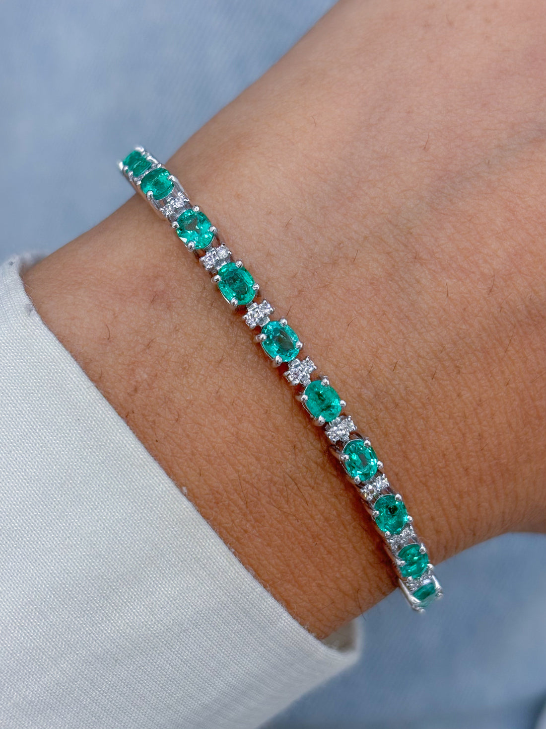 JPBRC-1285/11712 Emerald Diamond Bracelet | 18K