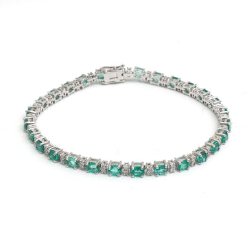 JPBRC-1285/11712 Emerald Diamond Bracelet | 18K