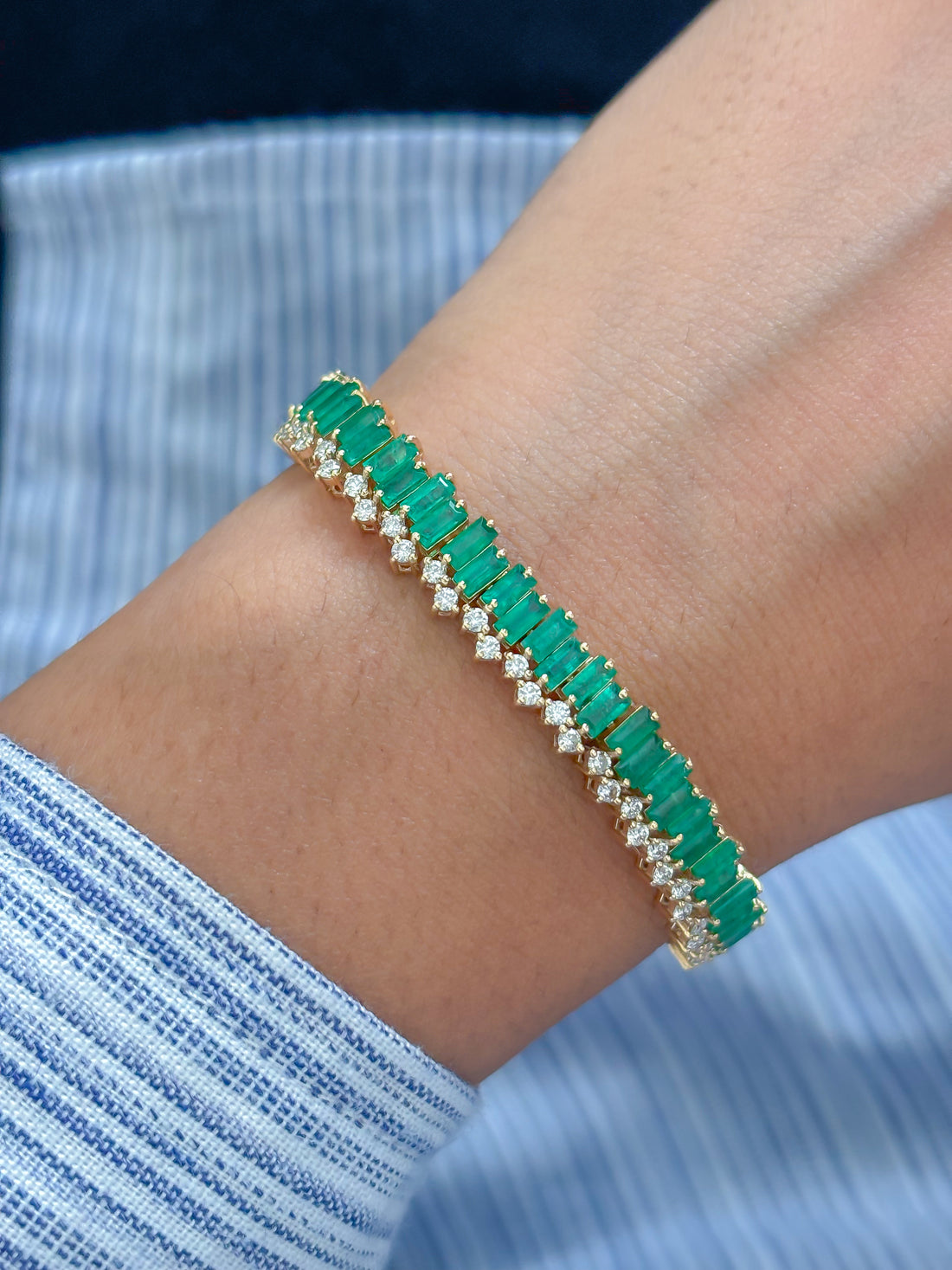 JPBRC-1286/11763 Emerald Diamond Bracelet | 14K