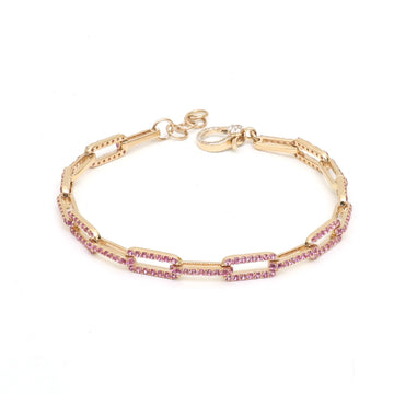 JPBRC-1287/11882 Pink Sapphire Diamond Bracelet | 14K