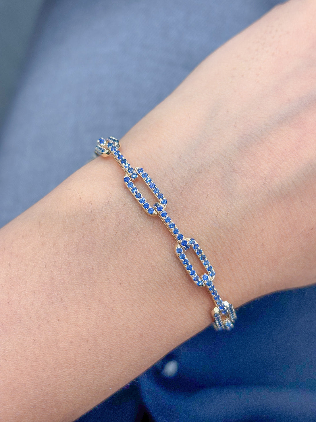 JPBRC-1288/11883 Blue Sapphire Diamond Bracelet | 14K