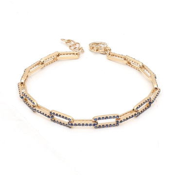 JPBRC-1288/11883 Blue Sapphire Diamond Bracelet | 14K