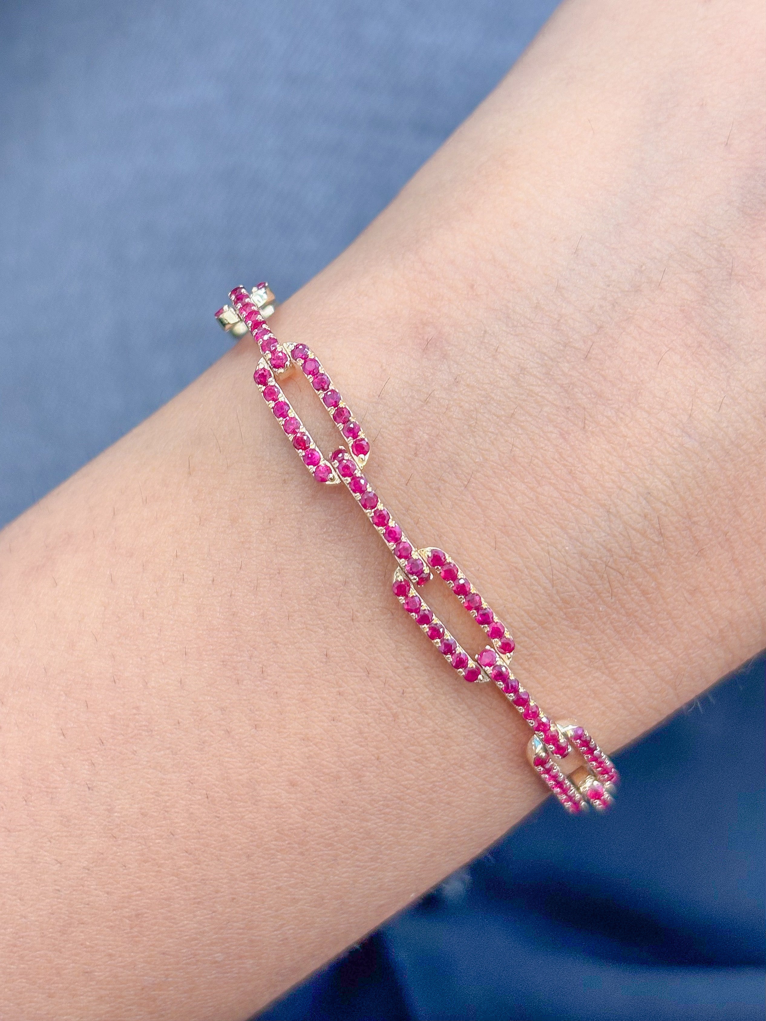 JPBRC-1289/11884 Ruby Diamond Bracelet | 14K