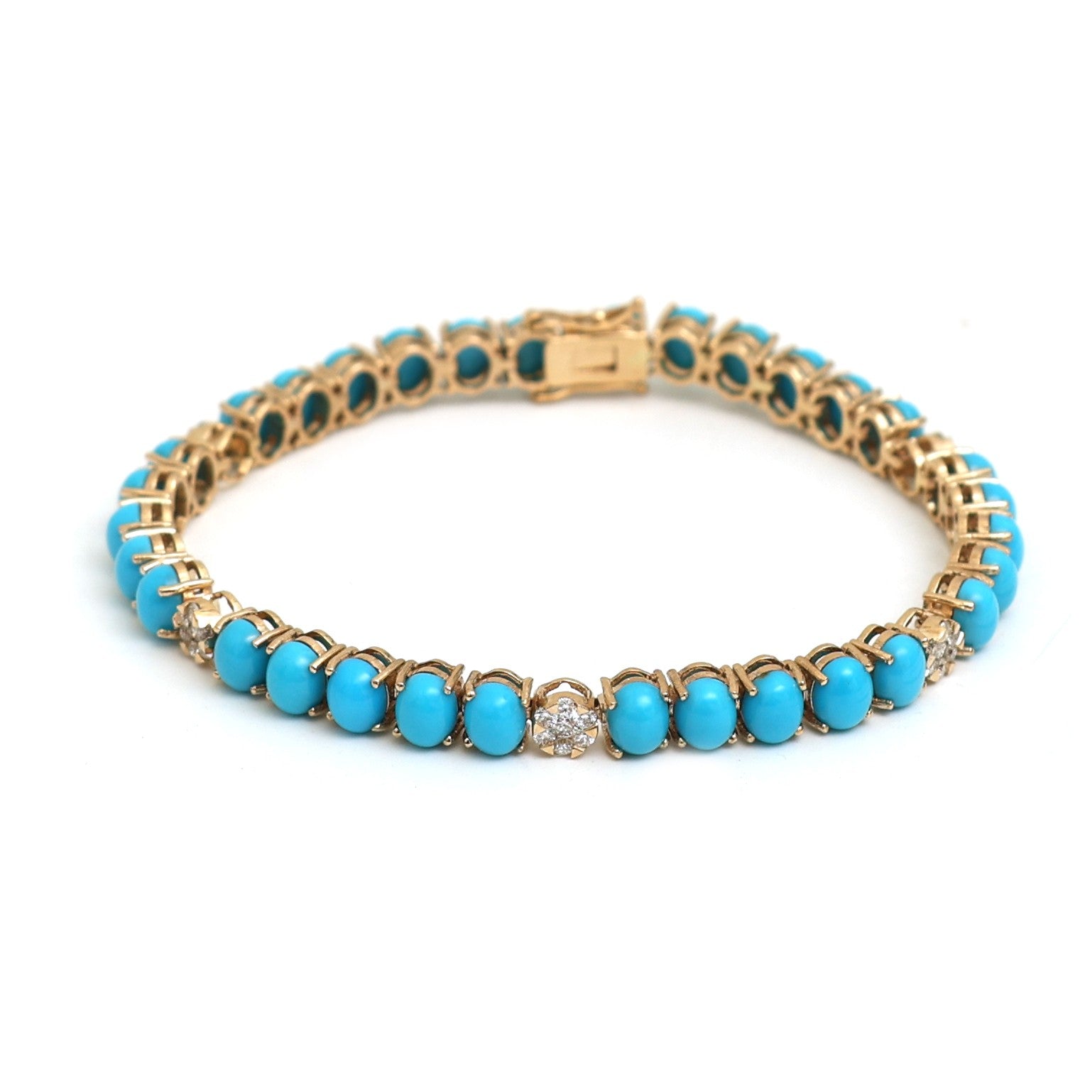 JPBRC-1291/12011 Turquoise Diamond Bracelet | 14K