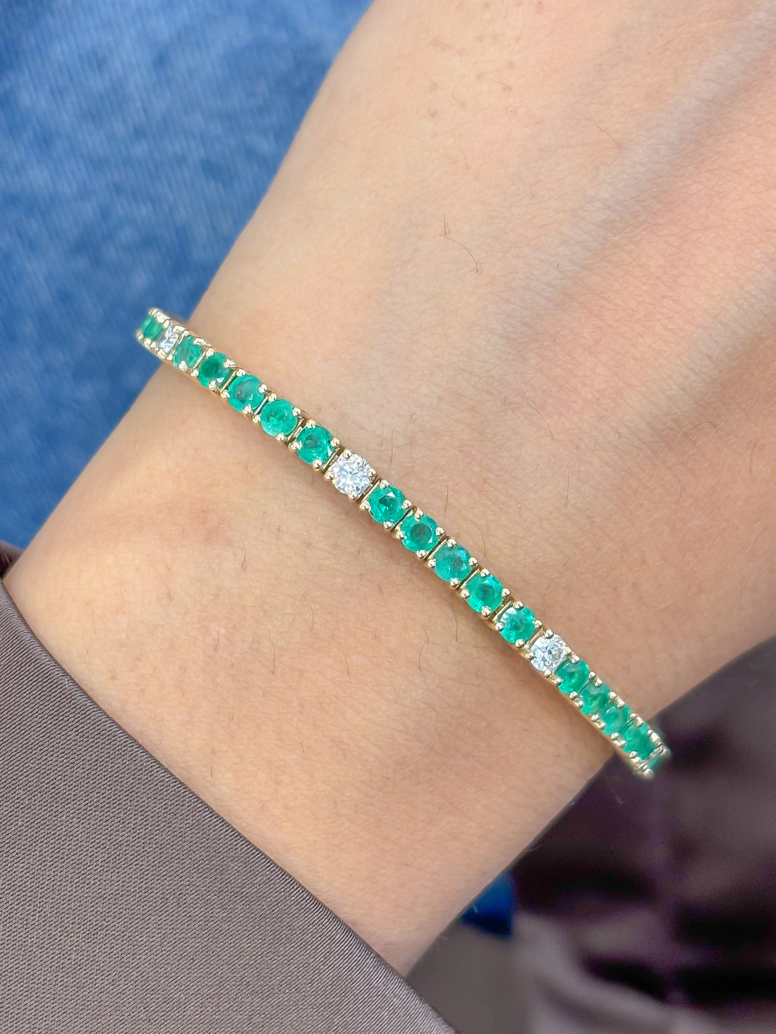 JPBRC-1296/12368 Emerald Diamond Bracelet | 14K