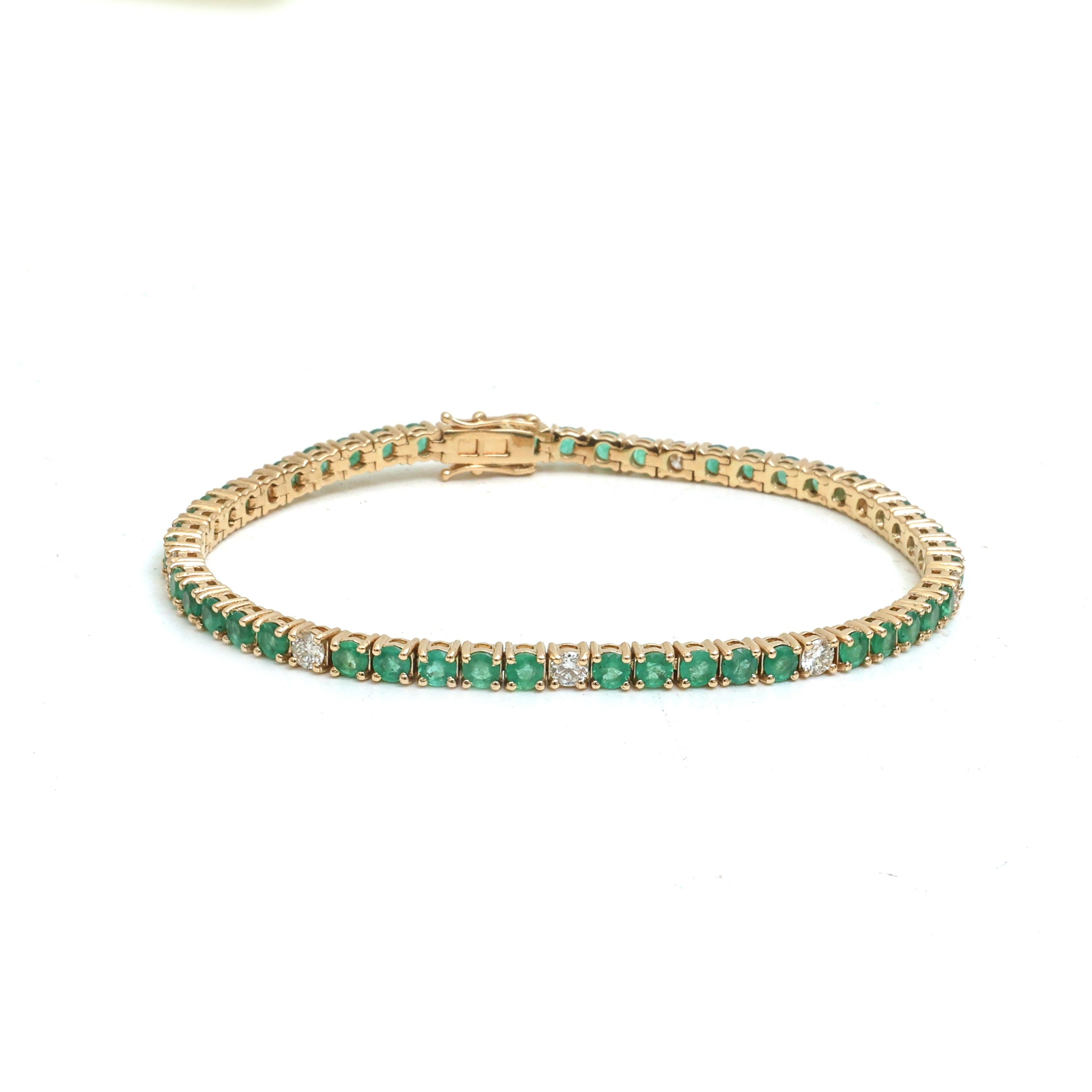 JPBRC-1296/12368 Emerald Diamond Bracelet | 14K