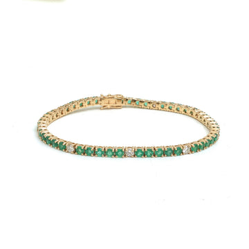 JPBRC-1296/12368 Emerald Diamond Bracelet | 14K