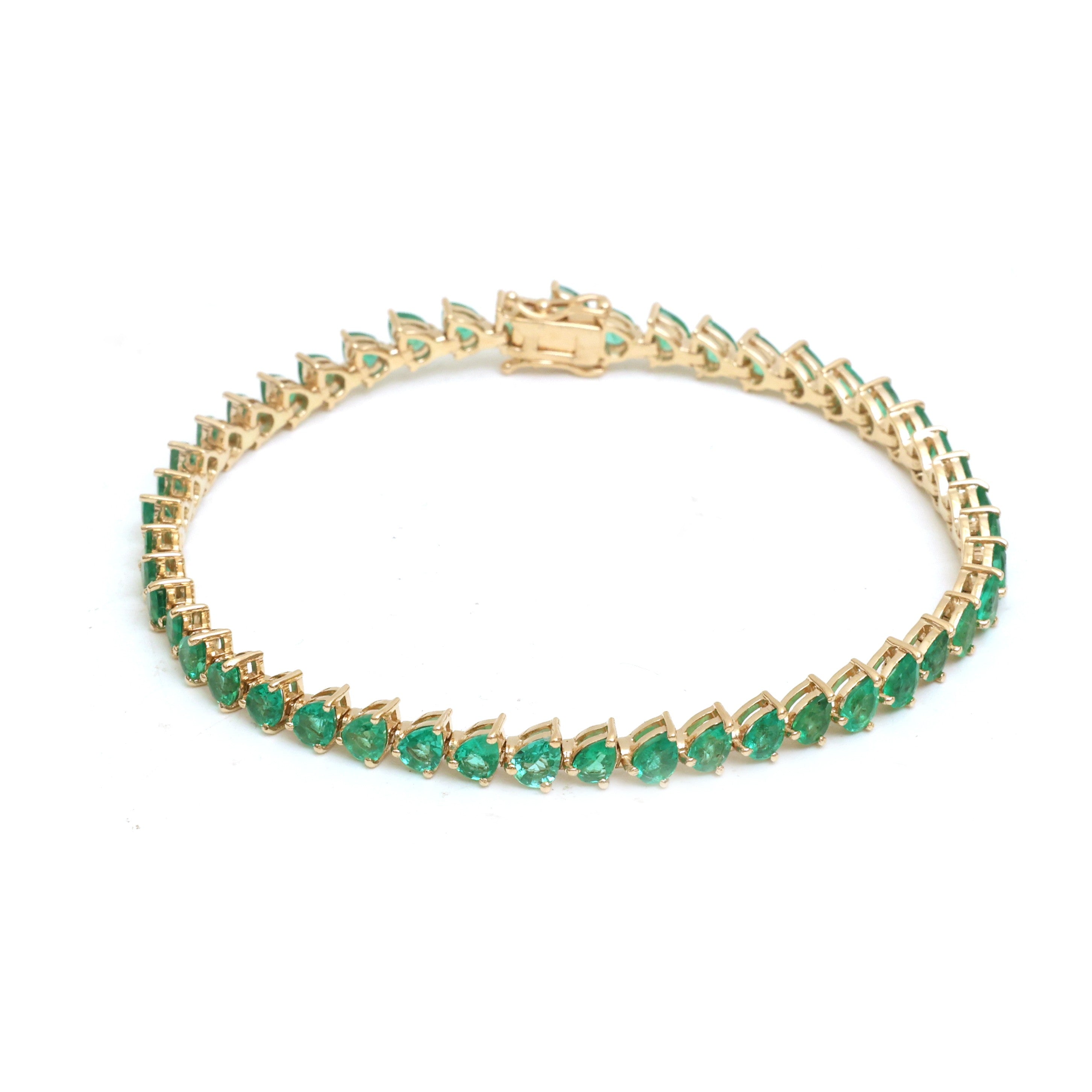 JPBRC-1304/12609 Emerald Bracelet | 14K