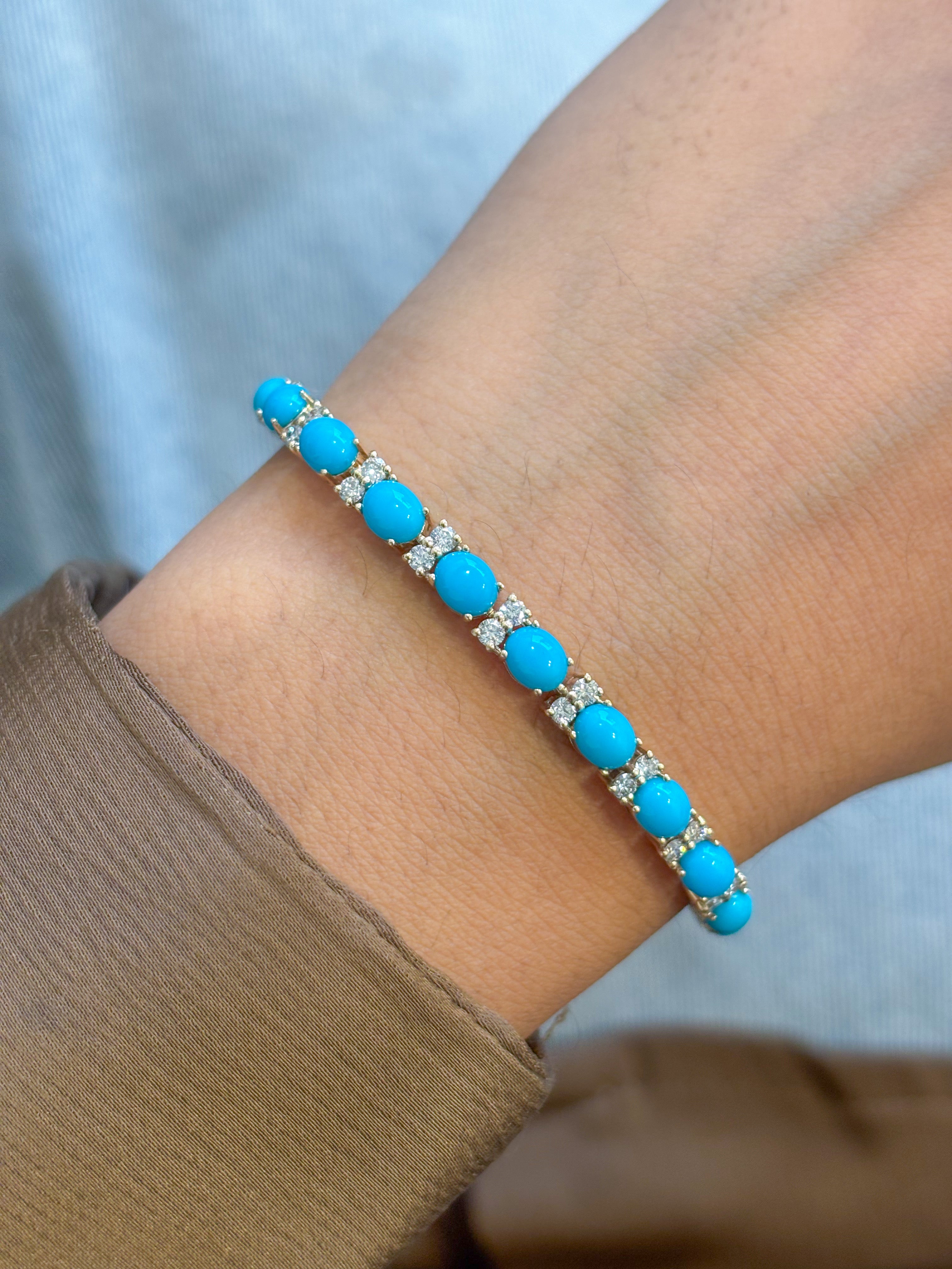 JPBRC-1315/13036 Diamond Turquoise Bracelet | 14K