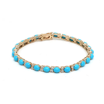 JPBRC-1315/13036 Diamond Turquoise Bracelet | 14K