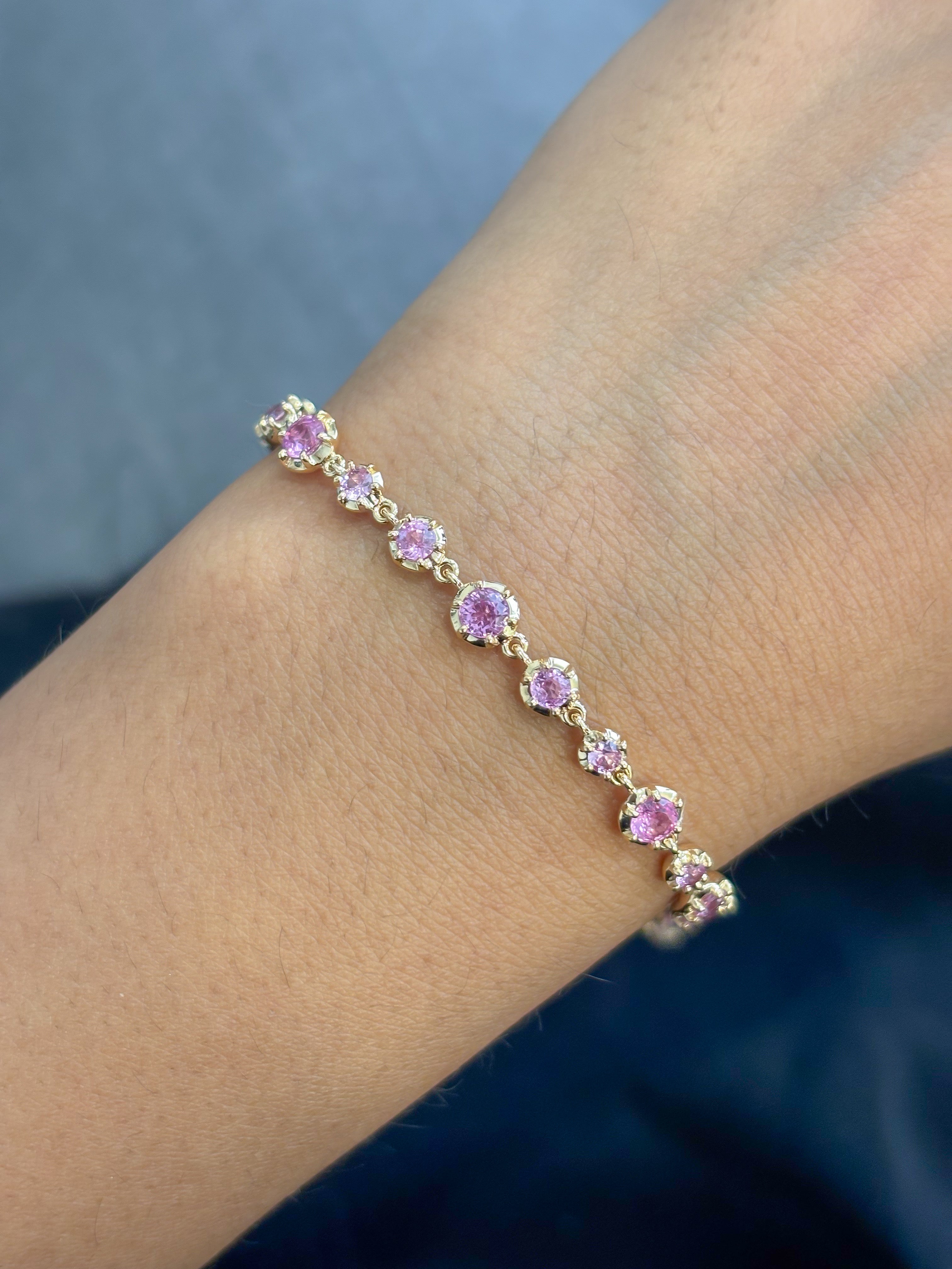 JPBRC-1319/13275 Pink Sapphire Bracelet | 18K