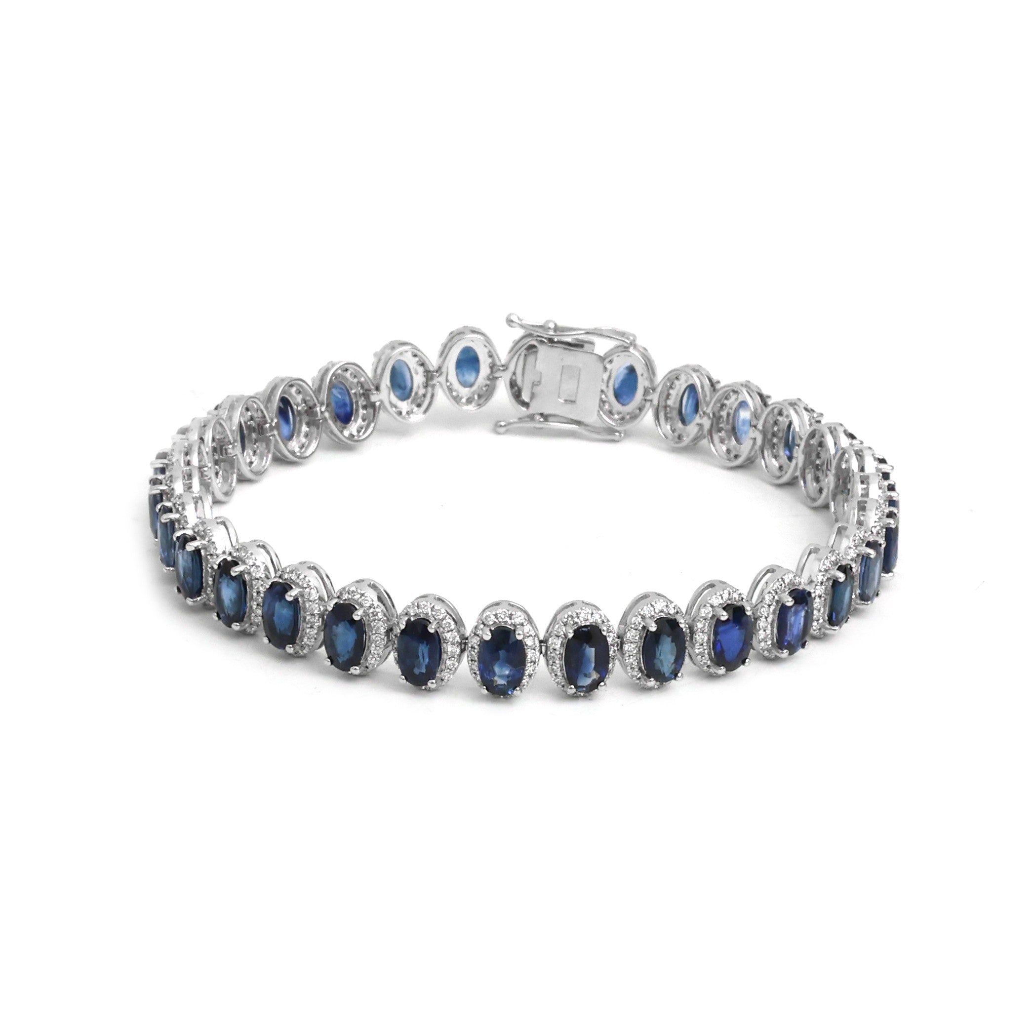 JPBRC-1322/13301 Blue Sapphire Diamond Bracelet | 14K