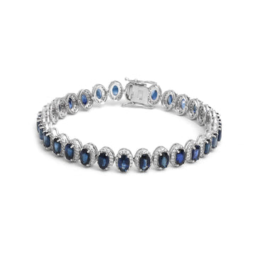 JPBRC-1322/13301 Blue Sapphire Diamond Bracelet | 14K