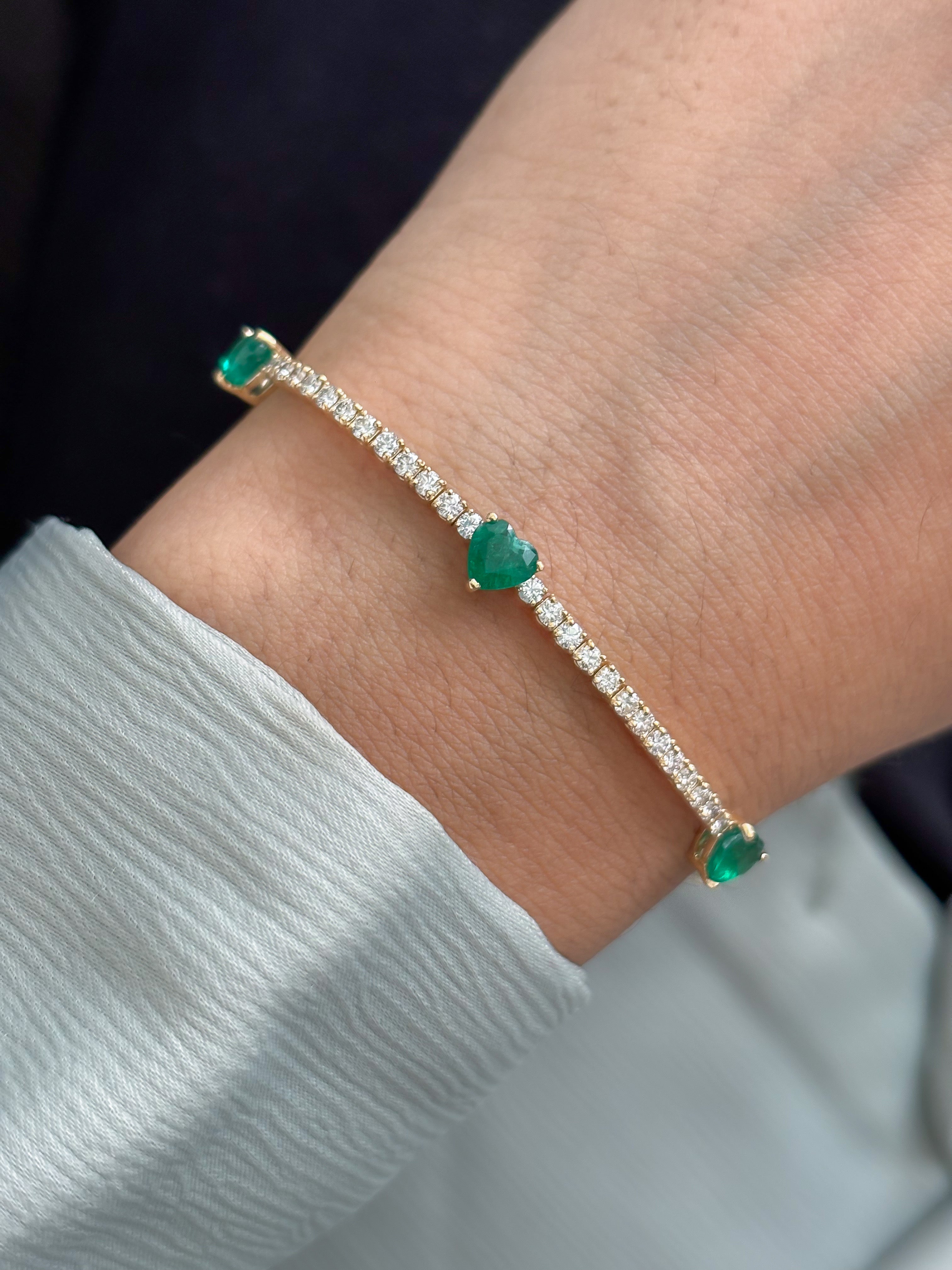 JPBRC-1323/13349 Emerald Diamond Bracelet | 18K