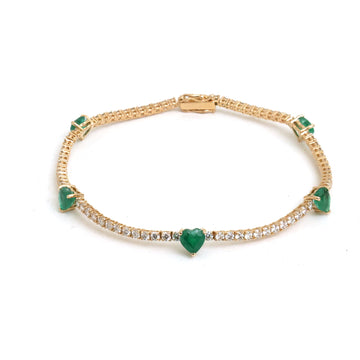 JPBRC-1323/13349 Emerald Diamond Bracelet | 18K