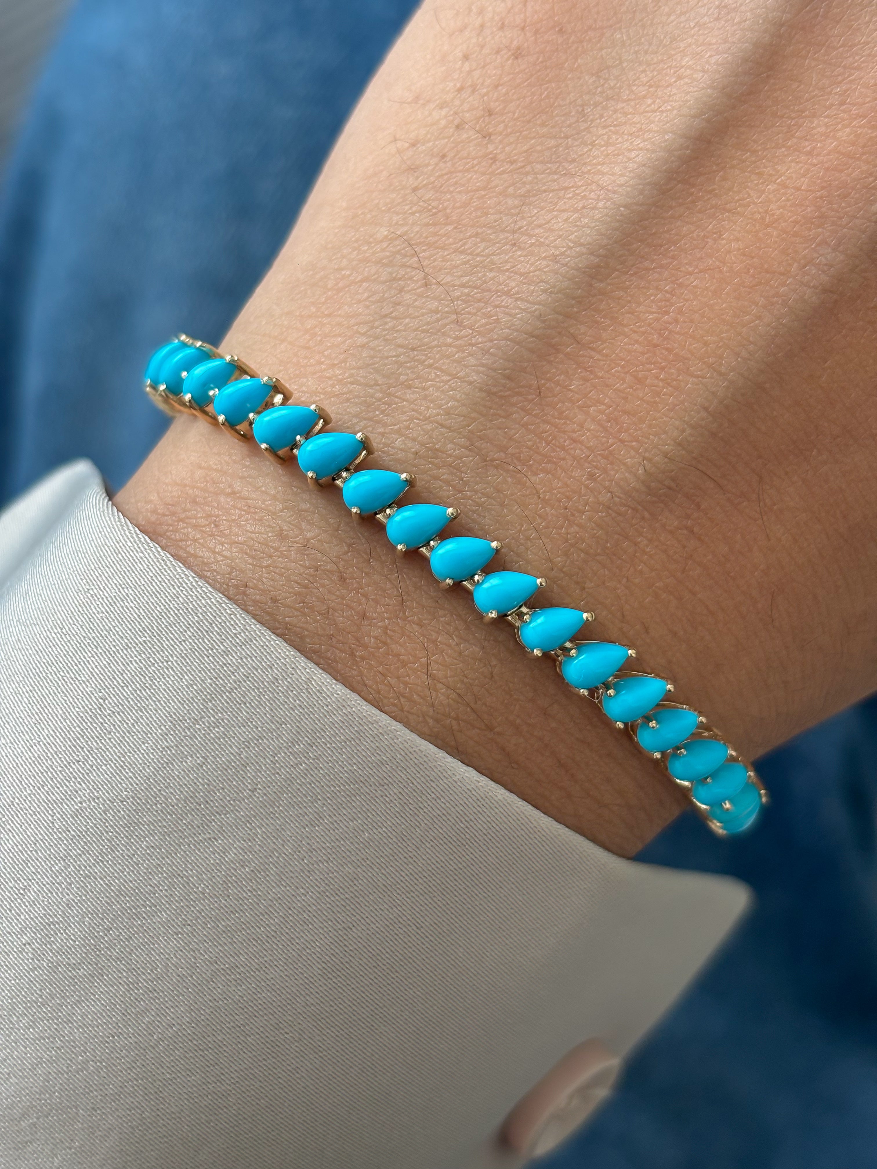 JPBRC-1327/13435 Turquoise Bracelet | 14K