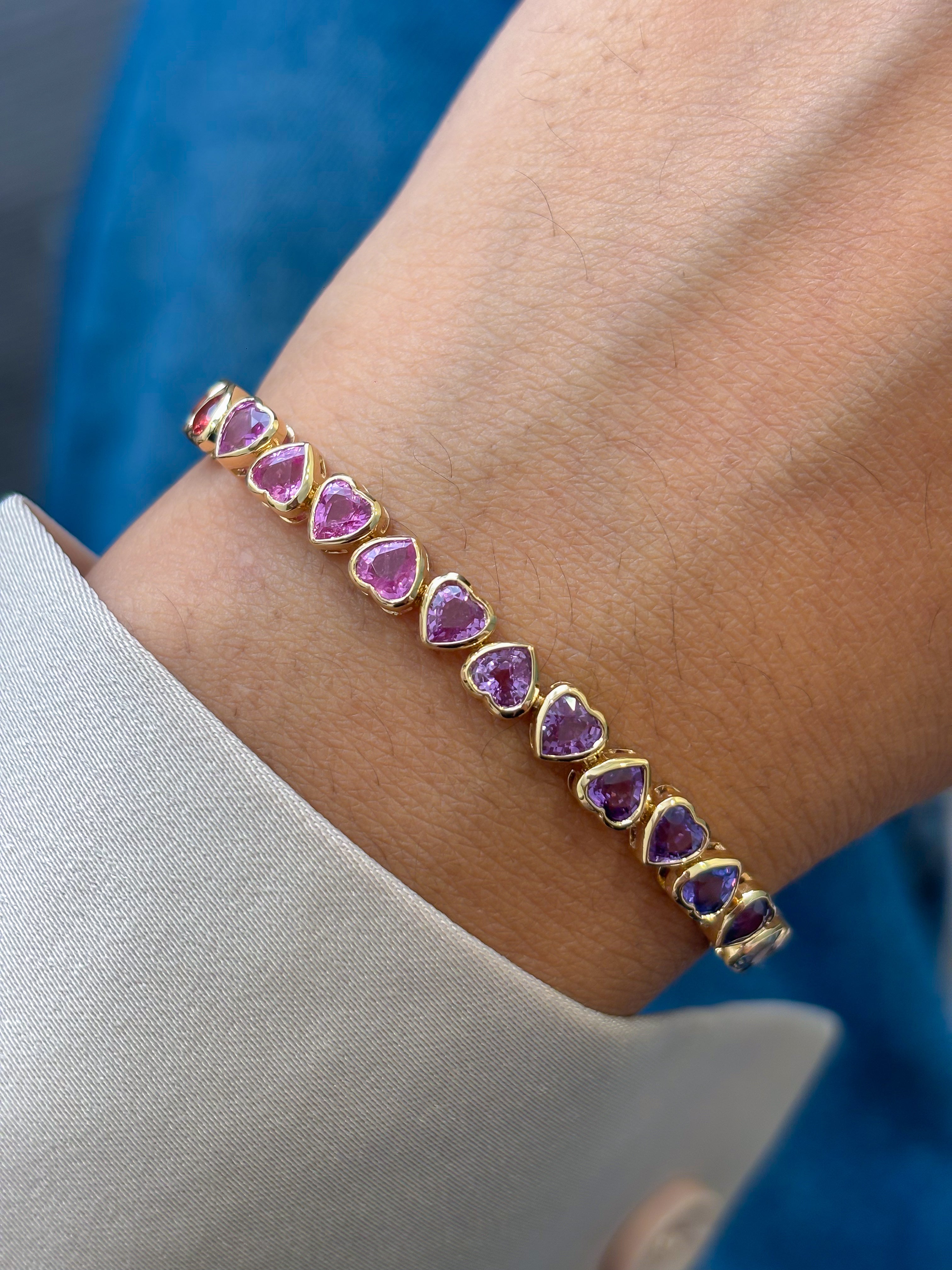 JPBRC-1328/13436 Rainbow Sapphire Bracelet | 18K