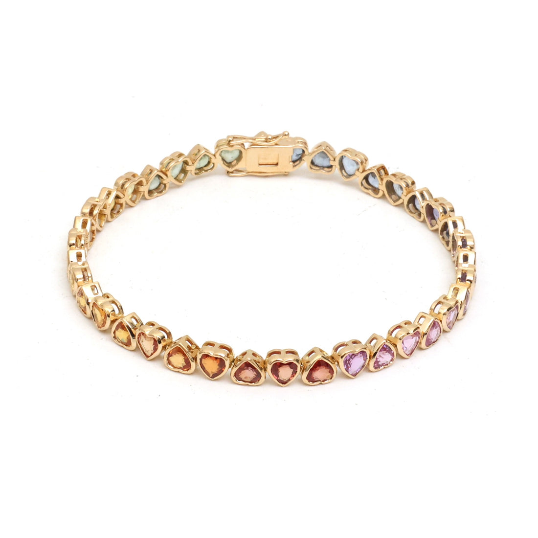 JPBRC-1328/13436 Rainbow Sapphire Bracelet | 18K