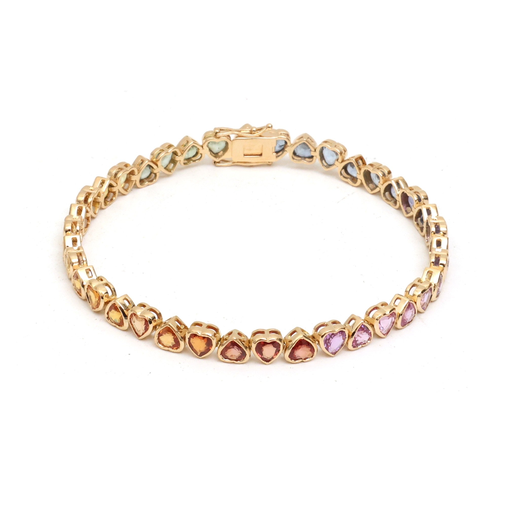 JPBRC-1328/13436 Rainbow Sapphire Bracelet | 18K