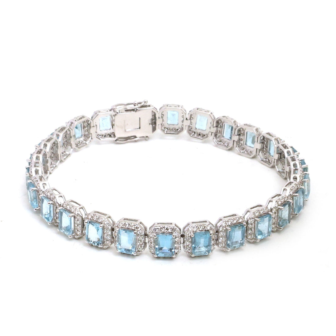 JPBRC-1332/13531 Aquamarine Diamond Bracelet | 14K