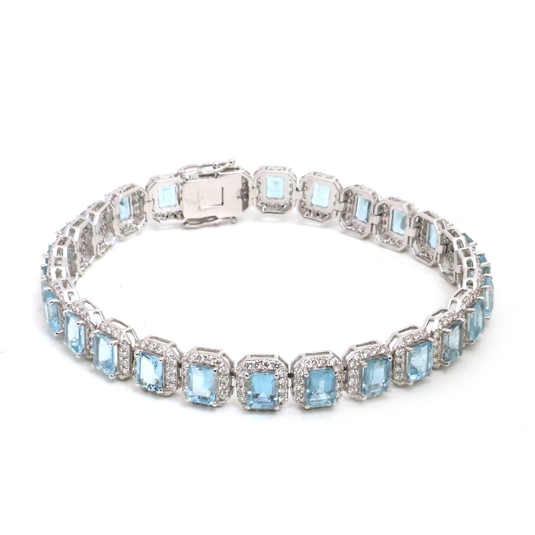 JPBRC-1332/13531 Aquamarine Diamond Bracelet | 14K
