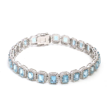 JPBRC-1332/13531 Aquamarine Diamond Bracelet | 14K