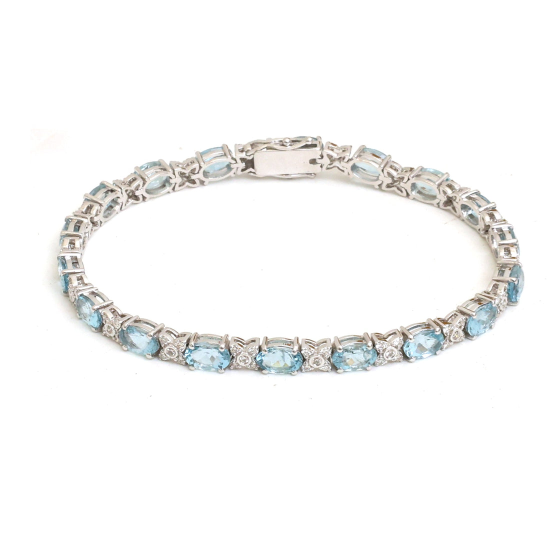 JPBRC-1334/13589 Aquamarine Diamond Bracelet | 14K