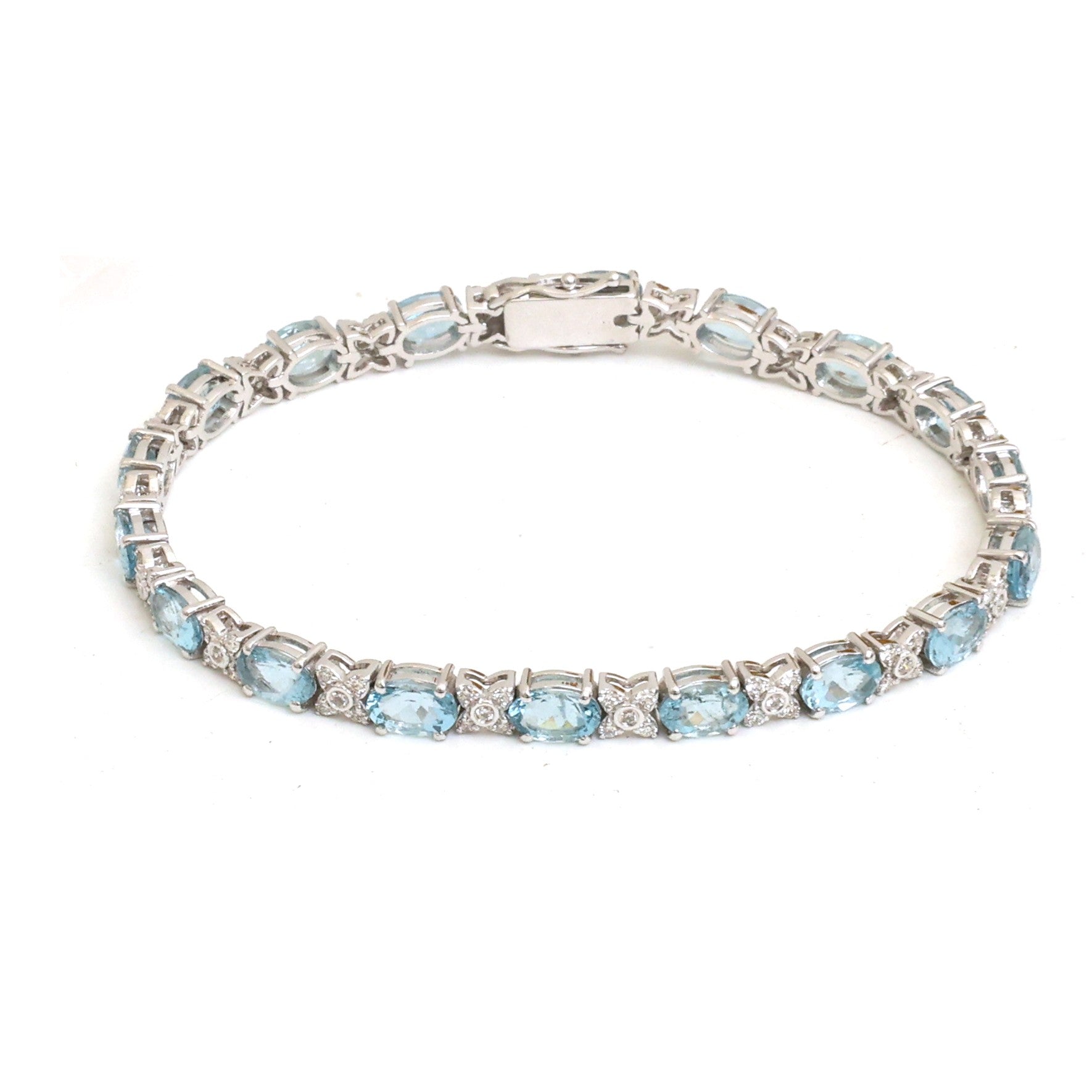 JPBRC-1334/13589 Aquamarine Diamond Bracelet | 14K