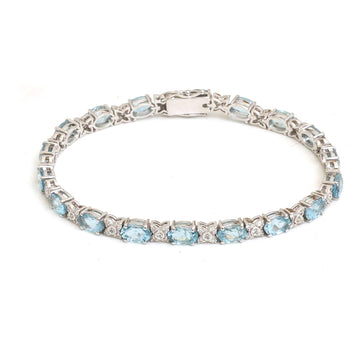 JPBRC-1334/13589 Aquamarine Diamond Bracelet | 14K