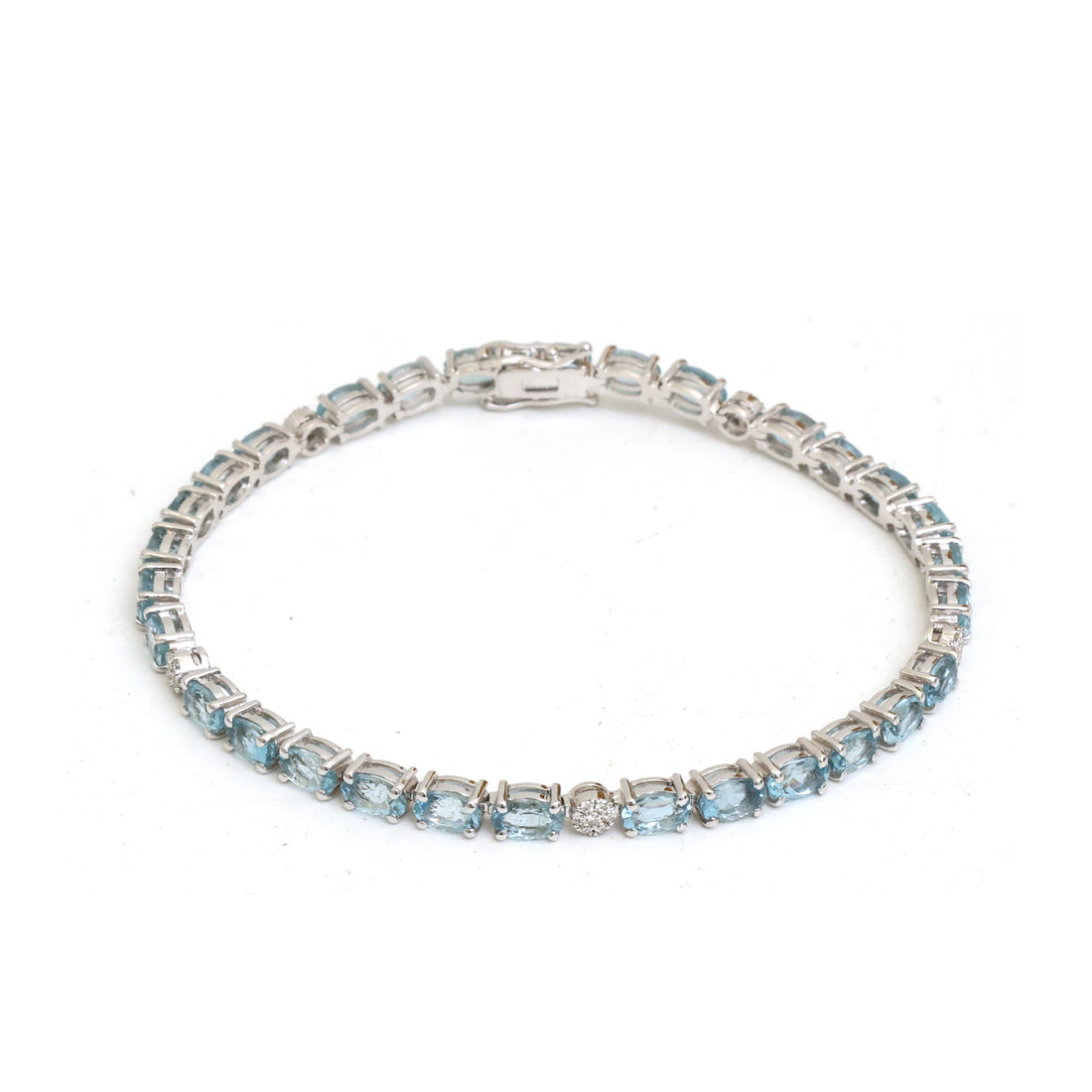 JPBRC-1335/13590 Aquamarine Diamond Bracelet | 14K