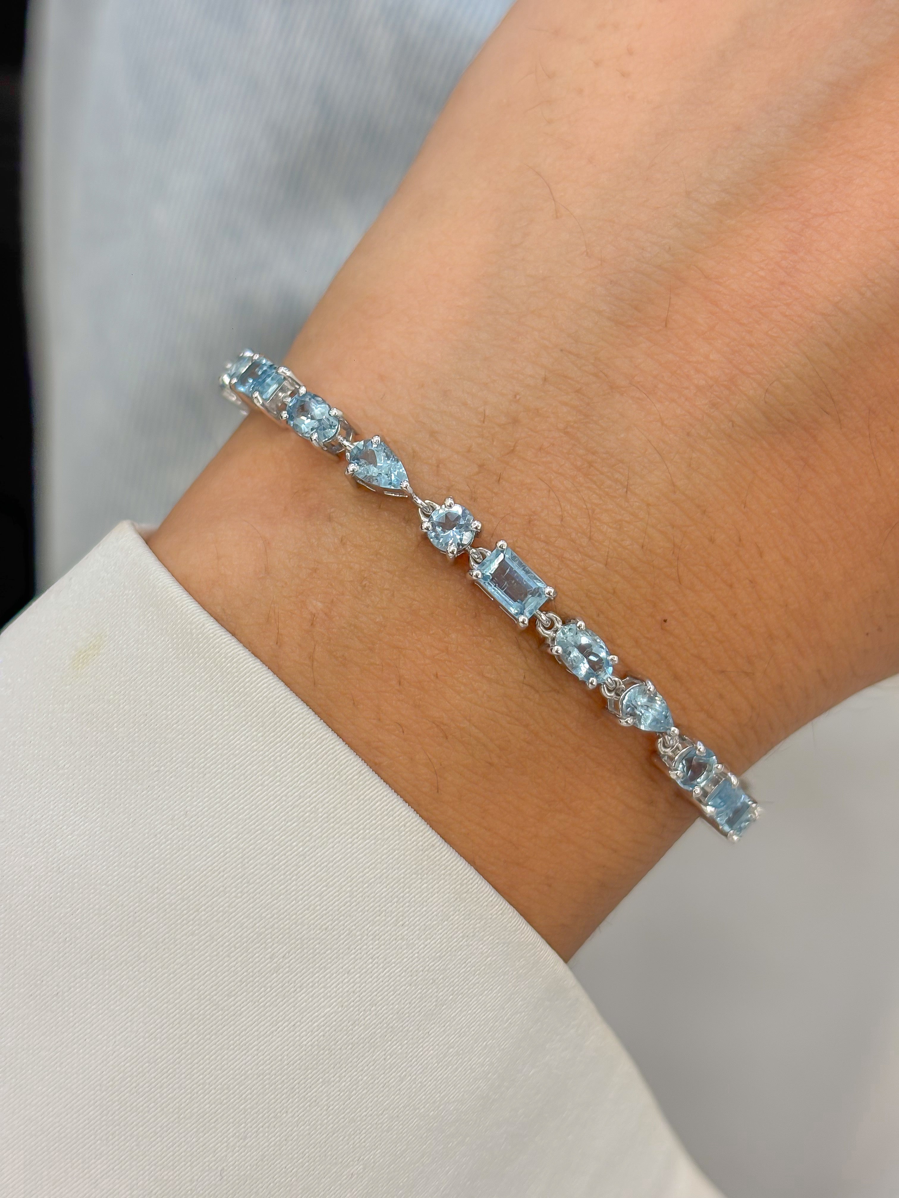 JPBRC-1336/13591 Aquamarine Bracelet | 14K