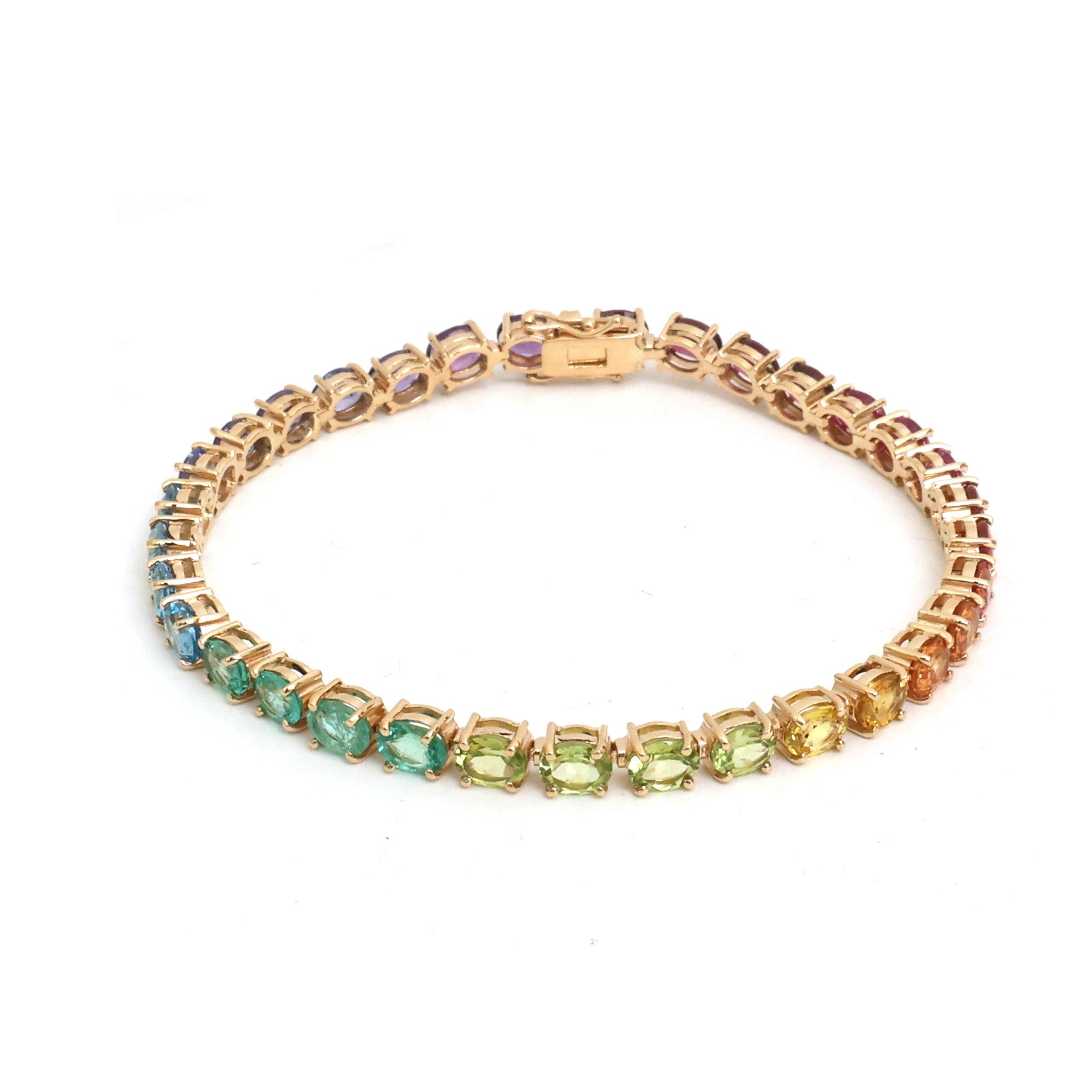 JPBRC-1337/13592 Rainbow Sapphire Bracelet | 14K