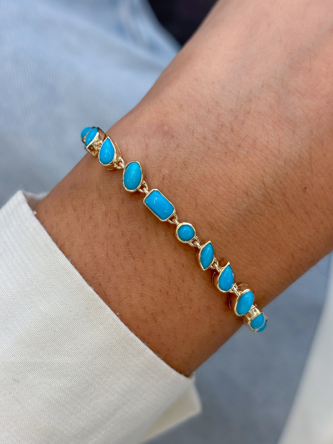 JPBRC-1340/13673 Turquoise Bracelet | 14K