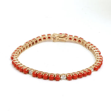 JPBRC-1342/13679 Diamond Coral Bracelet | 14K