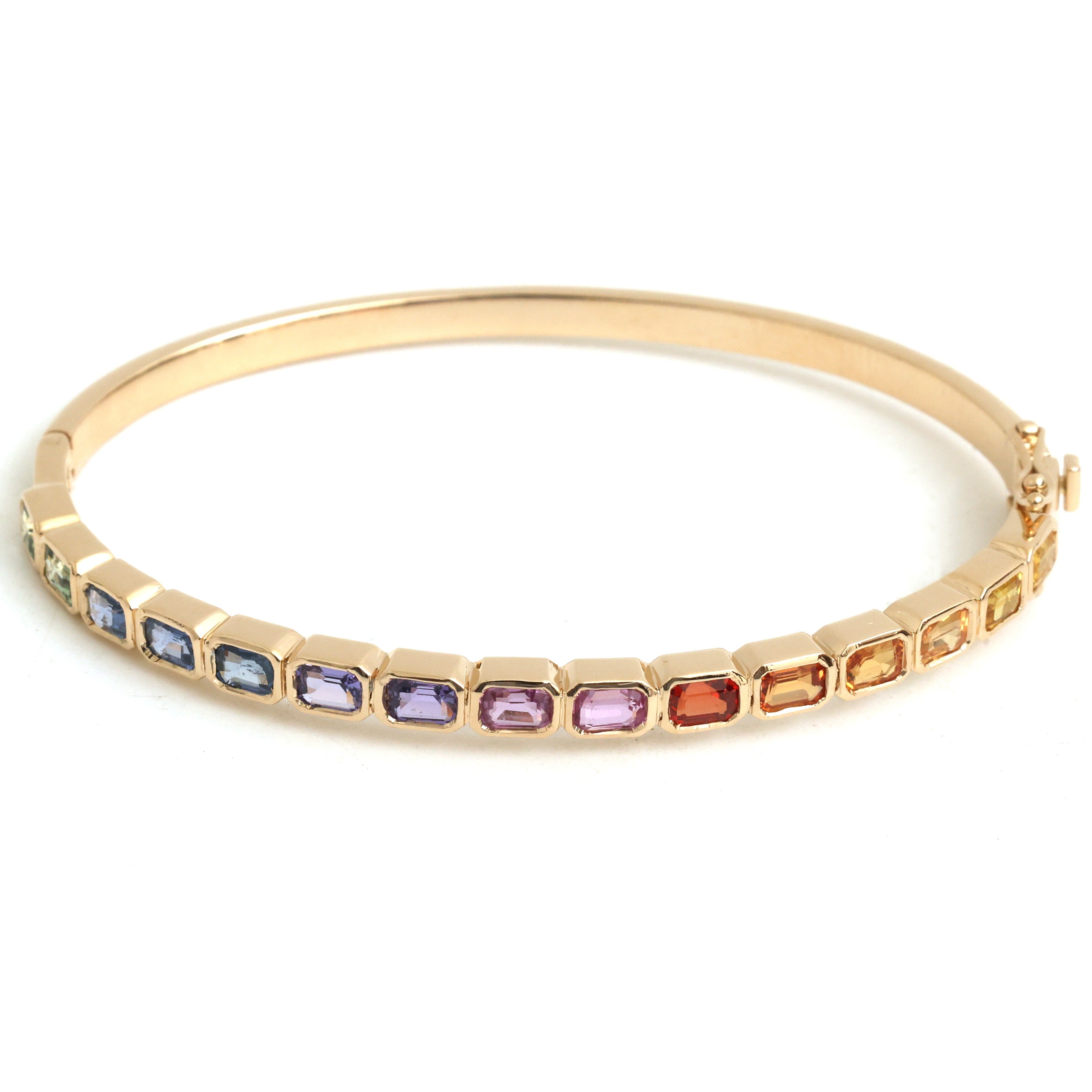 JPBRC-1345/13736 Rainbow Sapphire Bracelet | 14K