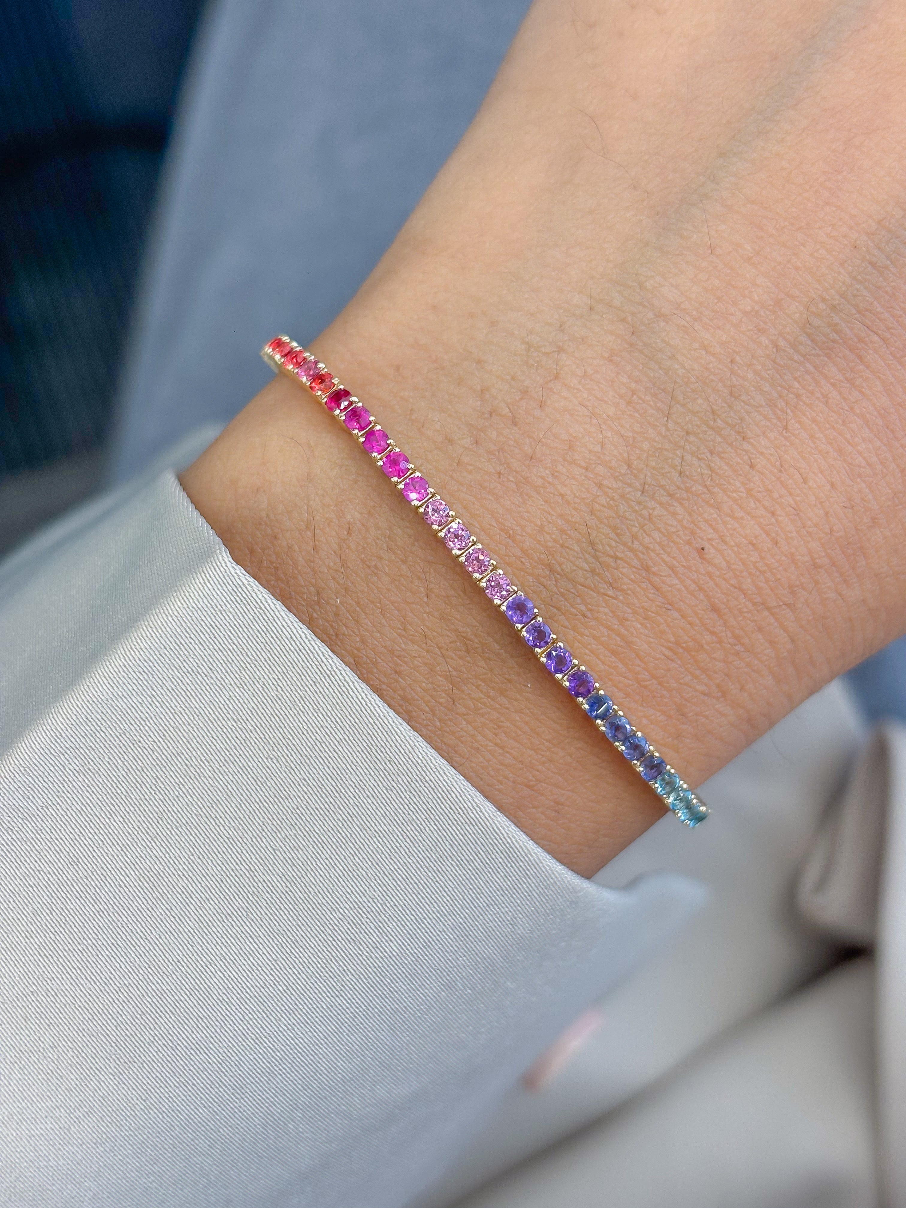 JPBRC-1348/13780 Rainbow Gemstone Bracelet | 14K