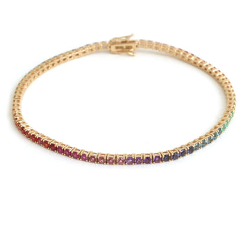 JPBRC-1348/13780 Rainbow Gemstone Bracelet | 14K