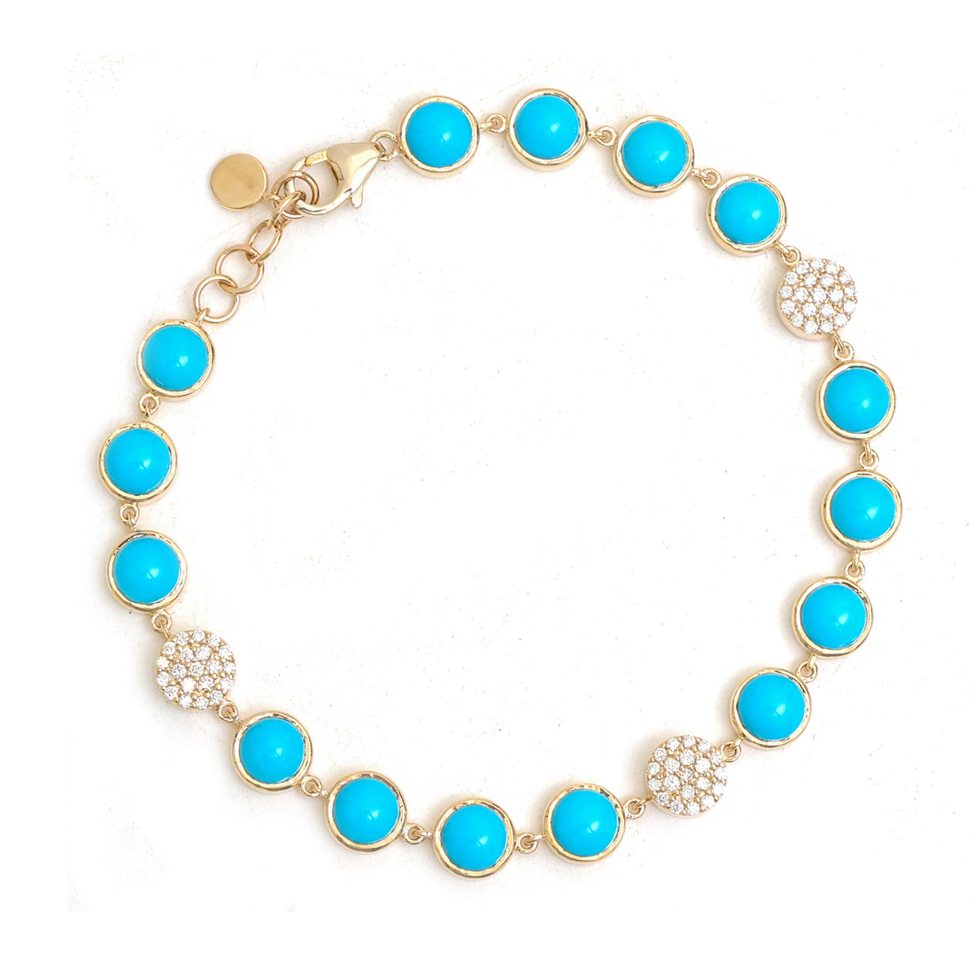 JPBRC-1358/13899 Turquoise Diamond Bracelet | 14K