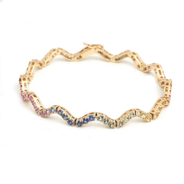 JPBRC-1366/13954 Rainbow Sapphire Bracelet | 18K