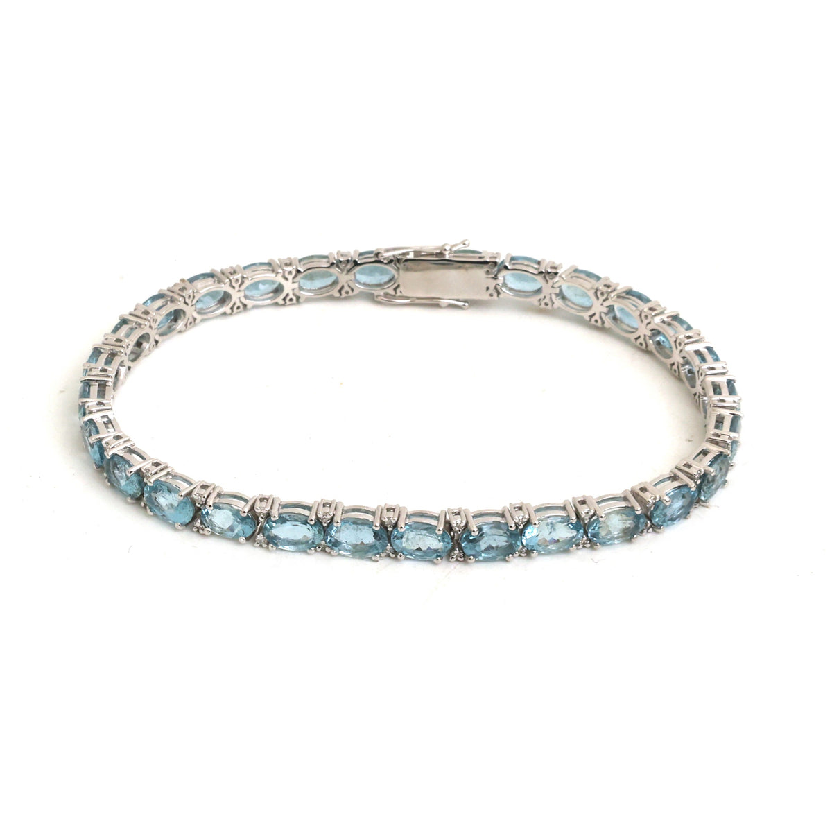 JPBRC-1369/13985 Aquamarine Diamond Bracelet | 14K