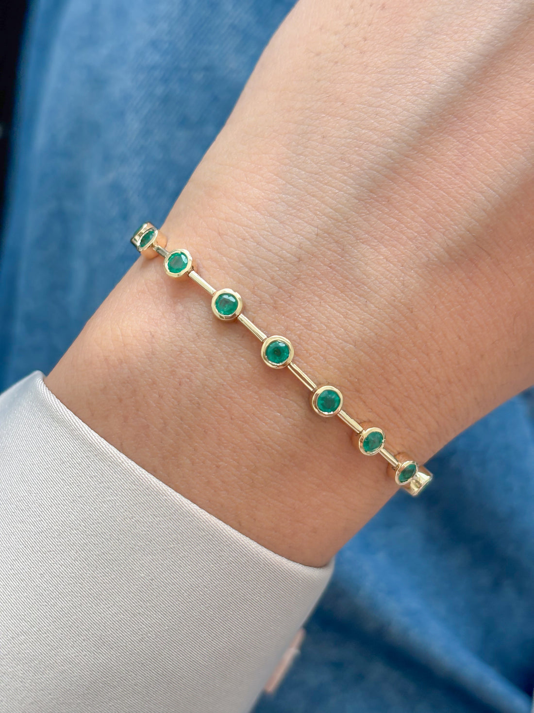 JPBRC-1370/13986 Emerald Bracelet | 14K