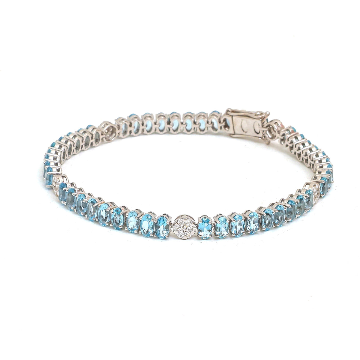JPBRC-1373/14061 Aquamarine Diamond Bracelet | 14K
