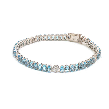 JPBRC-1373/14061 Aquamarine Diamond Bracelet | 14K