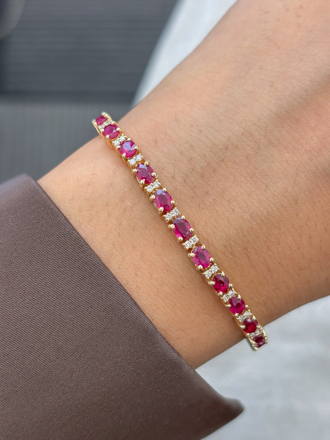 JPBRC-1376/14121 Ruby Diamond Bracelet | 18K