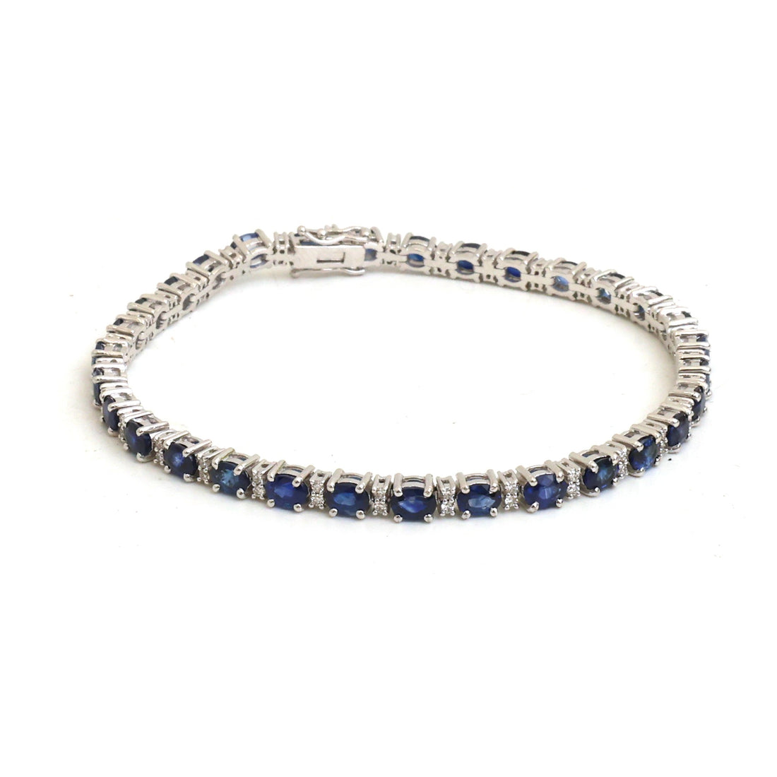 JPBRC-1377/14122 Blue Sapphire Diamond Bracelet | 18K